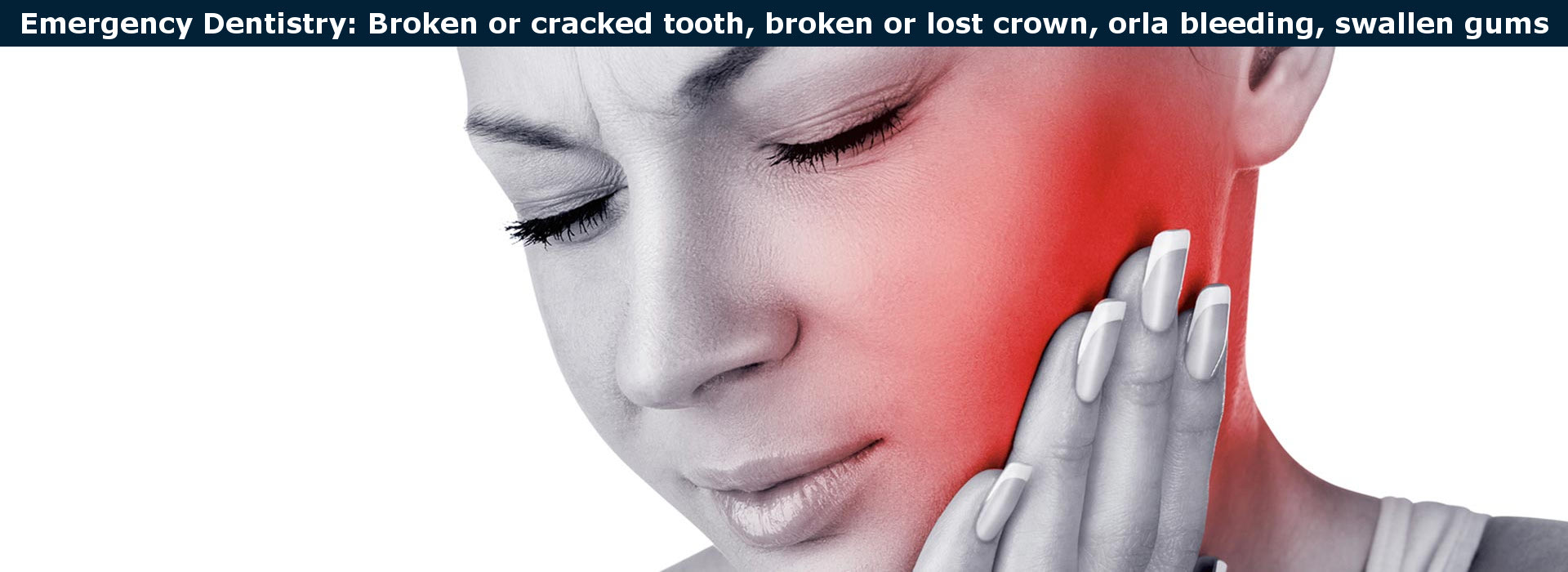 Emergency dentistry: broken tooth, broken, crown., etc.